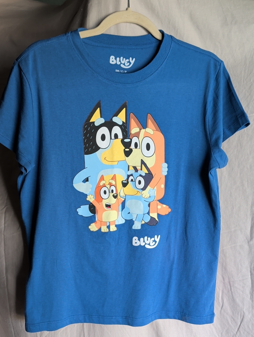 Bluey Family Graphic Kids T-Shirt - Blue Small Unisex
